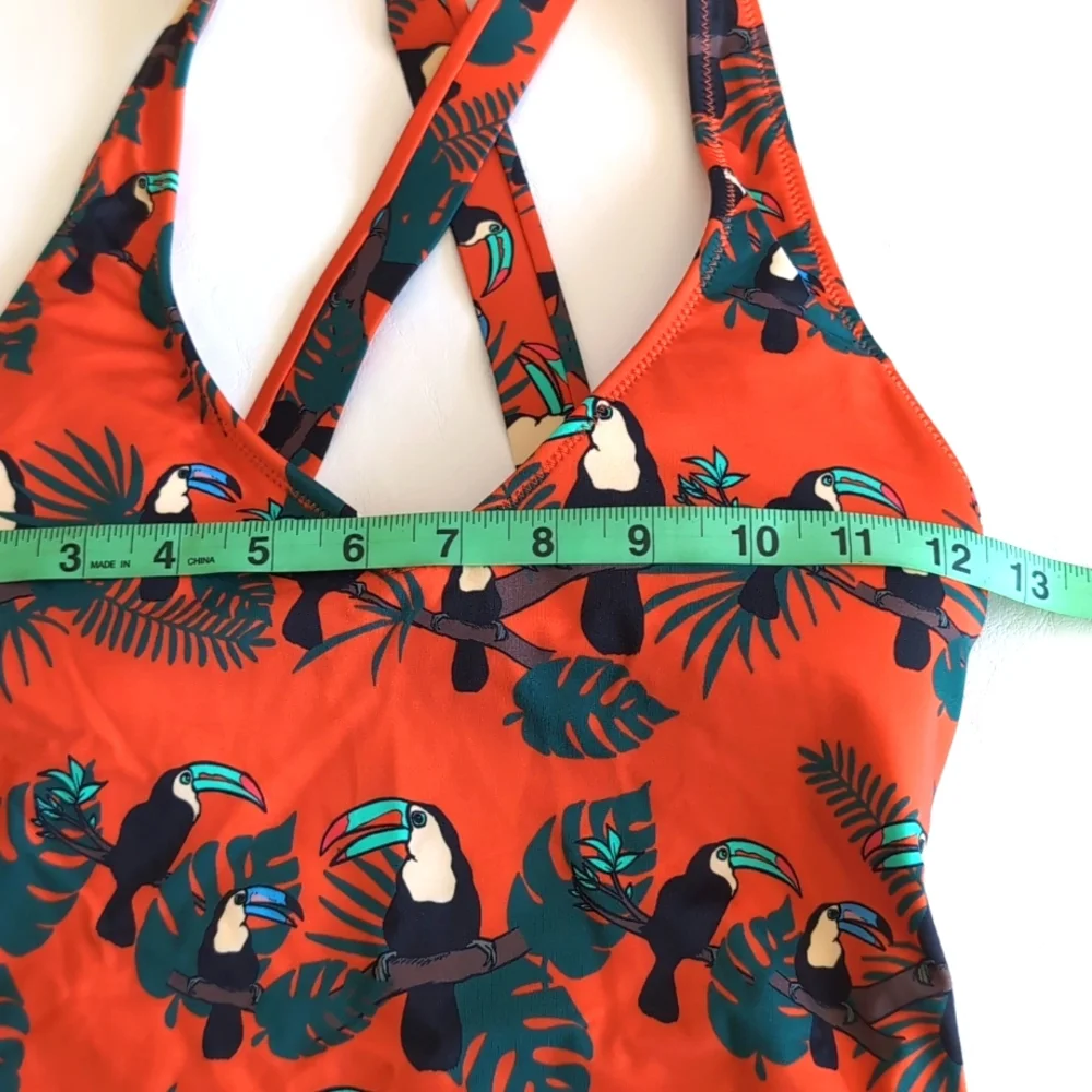 MeUndies Tucan One Piece Bathing Suit Bird Print Women's Size XS